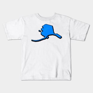 Bright Blue Alaska Outline Kids T-Shirt